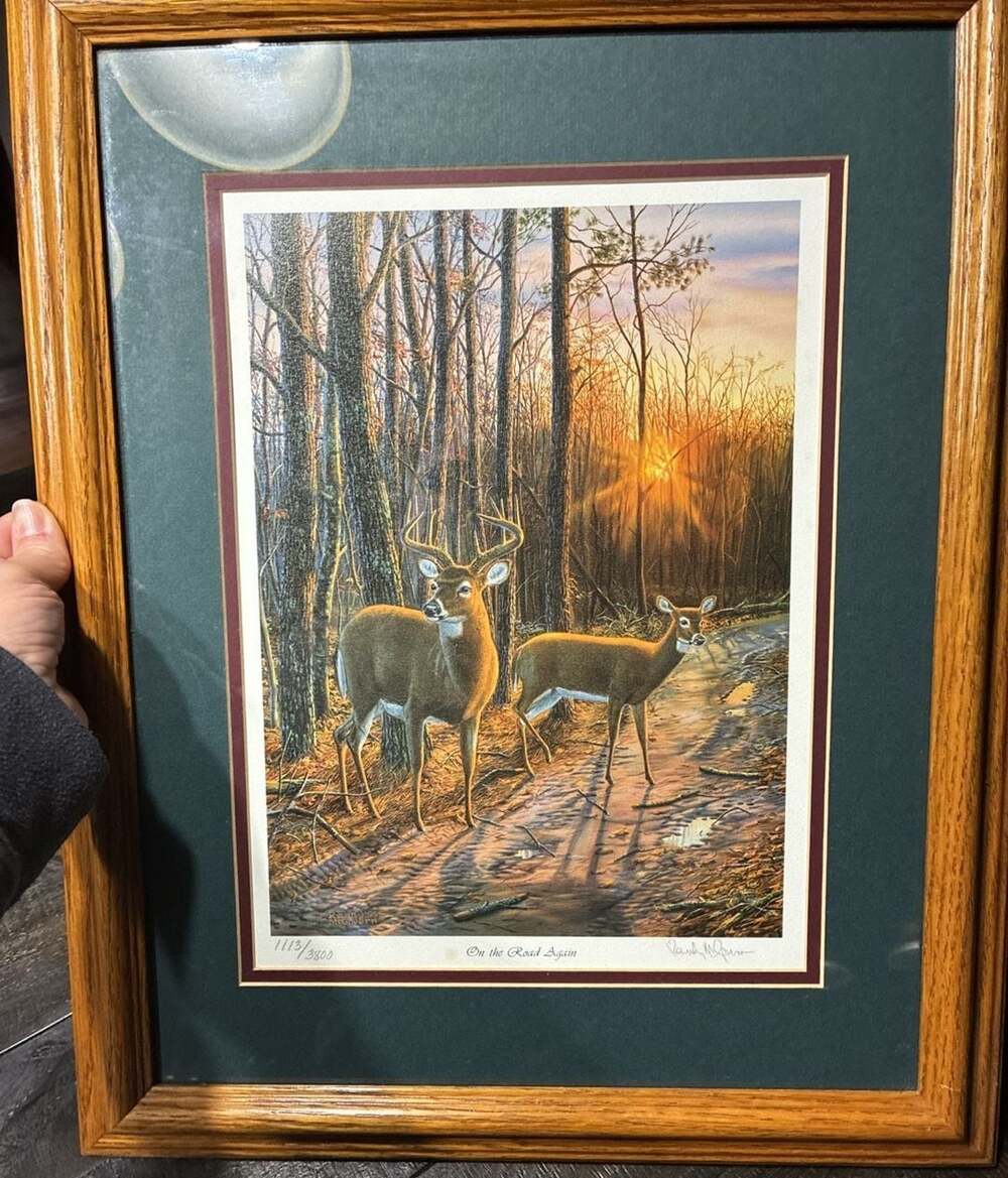 Randy McGovern On The Road Again Framed Numbered Signed Print Wildlife Art Deer
